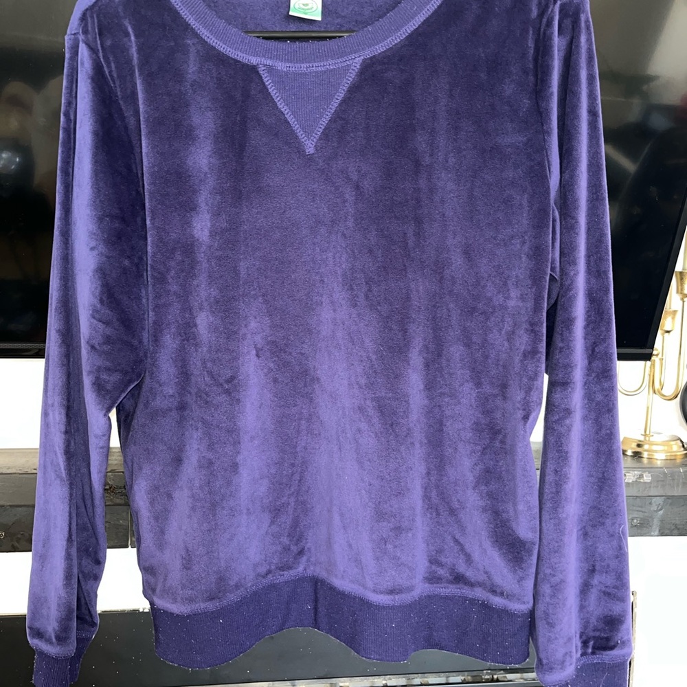 Women's Vintage Purple Velvet Sweater